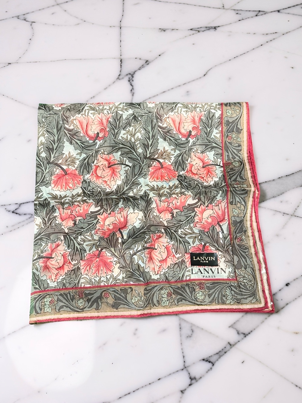 Rare LANVIN Paris scarf | pocket square | Authentic luxury | NEW